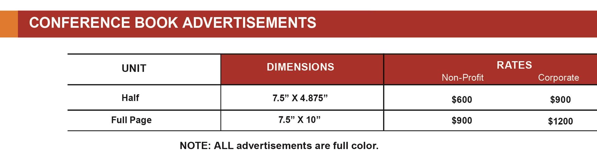 conference advertisement fees